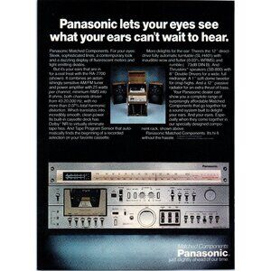 1979 Panasonic RA-7700 Stereo Receiver Vintage Print Ad Audiophile 80s Wall Art